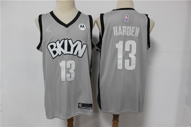 2021 Men Brooklyn Nets #13 Harden grey Home Stitched NBA Jersey